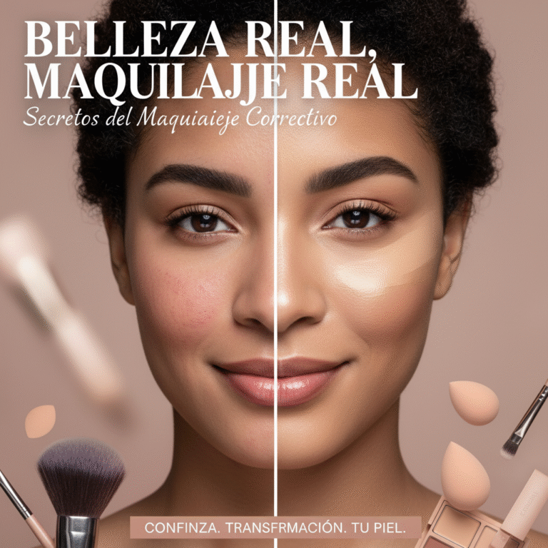 Empowering magazine cover shows corrective makeup’s dramatic effect: confidence, beauty, and real skin.