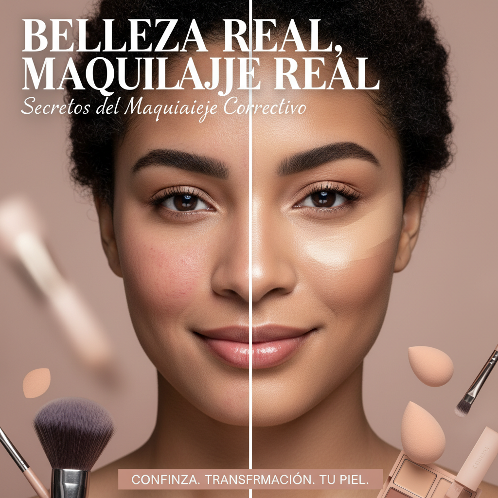 Empowering magazine cover shows corrective makeup’s dramatic effect: confidence, beauty, and real skin.