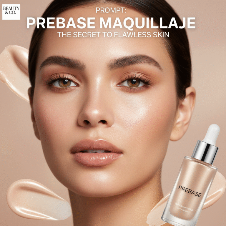 alt_text Close-up of a confident woman with flawless skin, showcasing makeup primer effects and elegant beauty.