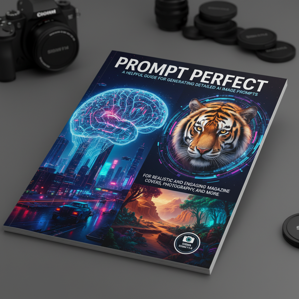 A helpful guide for generating detailed AI image prompts for realistic and engaging magazine covers.