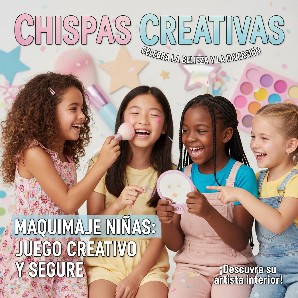 Smiling girls with playful, age-appropriate makeup enjoy creative fun on a colorful magazine cover.